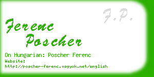 ferenc poscher business card